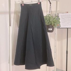 navy quilt midi skirt uniqlo x jw anderson collab